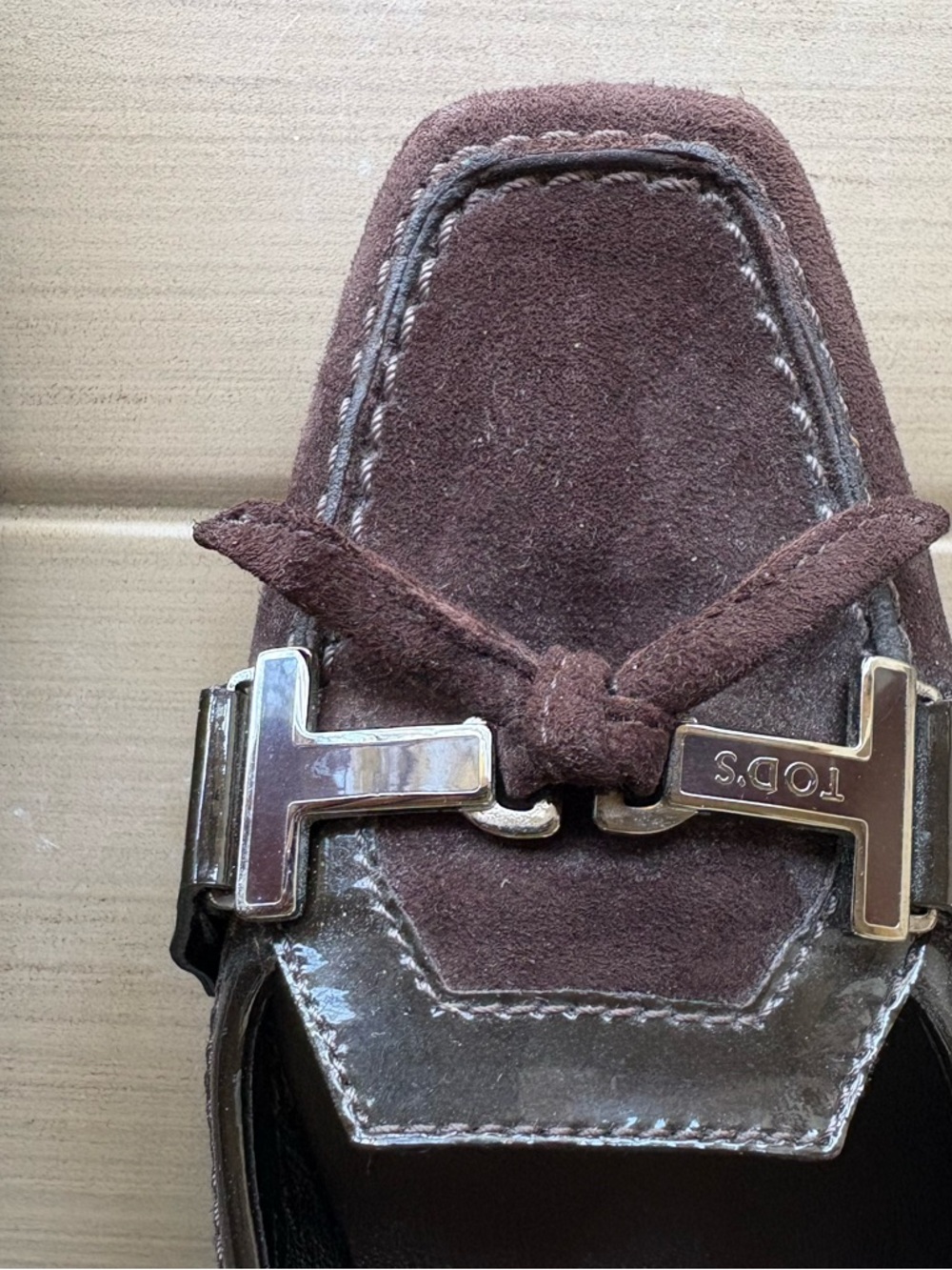 Tod's Timeless Classic Brown Suede Block Heel Loafers With Logo. Women’s EU 37 - Picture 6 of 16